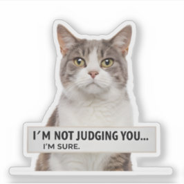 Sticker Judging Cat Sarcastic Quote Minimal Art