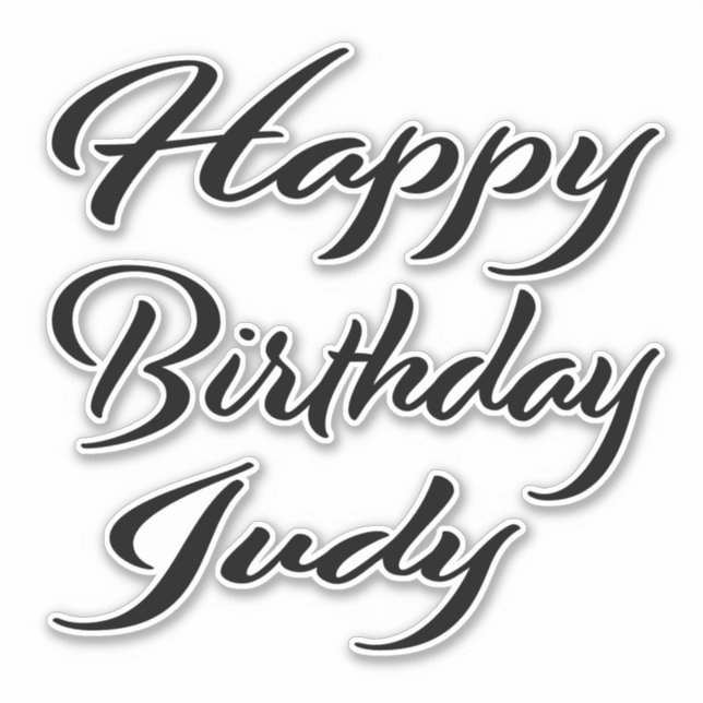 Sticker Judy Nom Prénom Anniversaire de la Broderie noire (Devant)