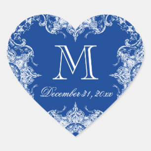 Sticker jumelé à l'étrier Damas Toile Royal Blue