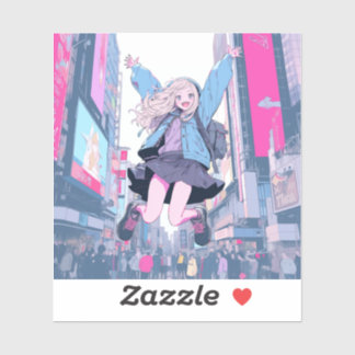 Sticker Jumping JK シール｜寿司娘 Seal GenerativeAI