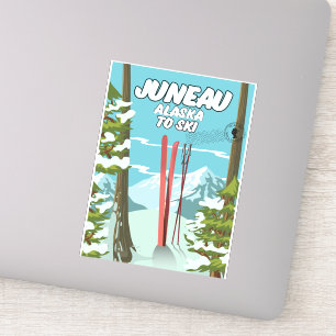 Sticker Juneau Alaska Pour Skier