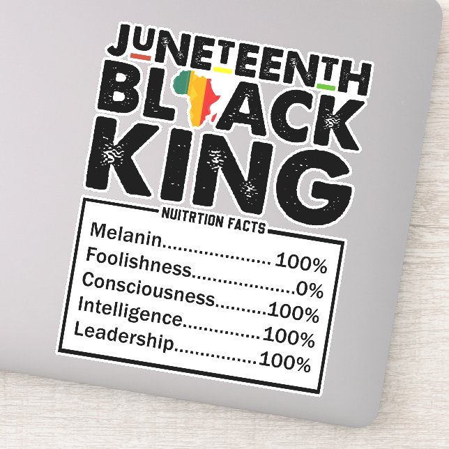 Sticker Junetten Black King Faits nutritionnels Melanin (Détail)