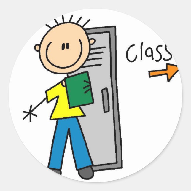 Sticker Junge in der Schule (Vorderseite)