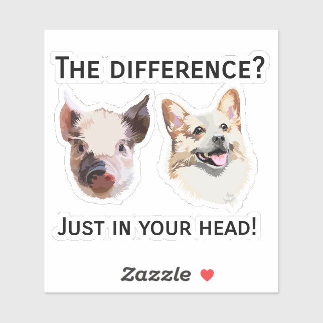 Sticker Just in your head - Bien-être des animaux (Feuille)