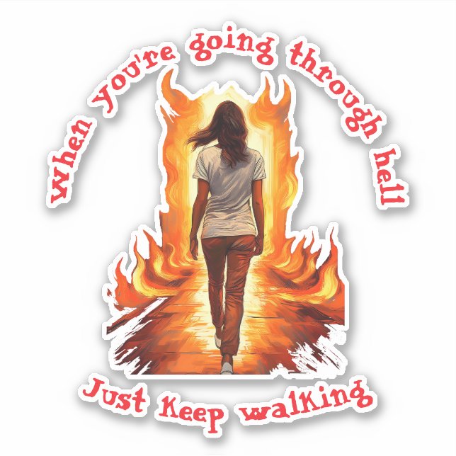 Sticker Just Keep Walking  (Devant)