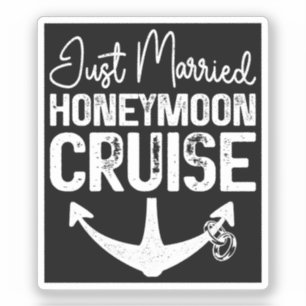 Sticker Juste Marié Lune de miel Croisière Ring Cadeaux co