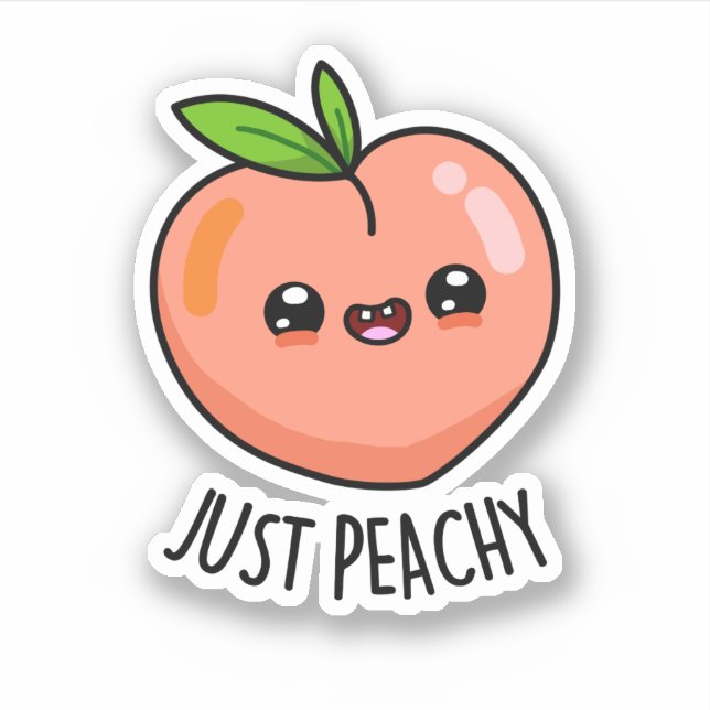 Sticker Juste Peachy Funny Peach Pun (Devant)