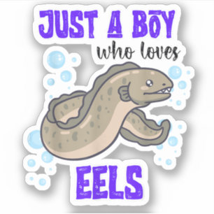 Sticker Juste un garçon qui aime les anguilles amoureux de