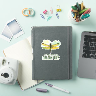 Sticker Juste un garçon qui aime les libellules. Libellule
