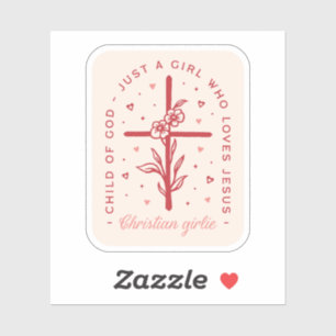 Sticker Juste une fille qui aime Jésus Christian girlie