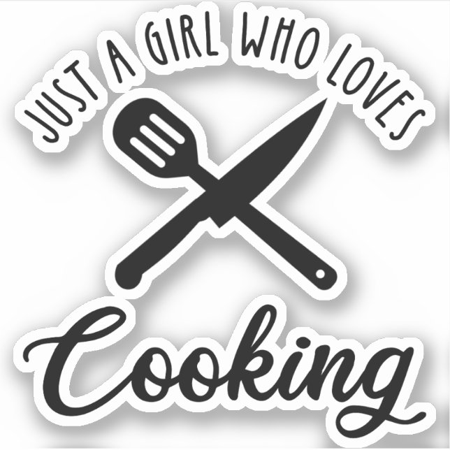 Sticker Juste une fille qui aime la Cuisine (Devant)