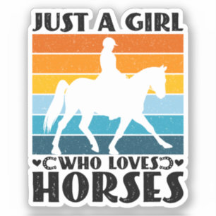 Sticker Juste une fille qui aime les chevaux drôle proprié