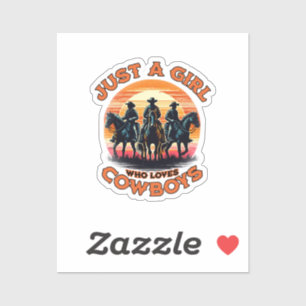Sticker Juste une fille qui aime les cowboys
