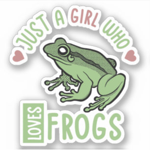 Sticker Juste une fille qui aime les grenouilles Cadeaux a