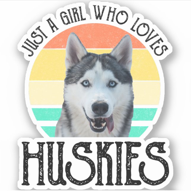 Sticker Juste Une Fille Qui Aime Les Huskies (Devant)