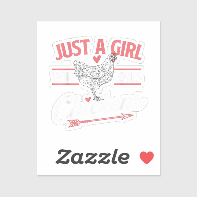 Sticker Juste Une Fille Qui Aime Les Poulets - Pou Louveur (Feuille)
