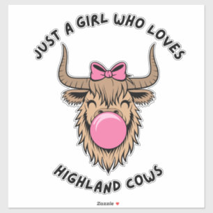 Sticker Juste une fille qui aime les vaches des Highlands 