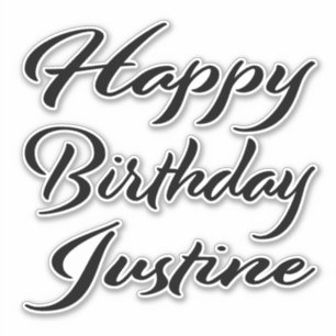 Sticker Justine Nom Prénom Anniversaire de la Broderie noi