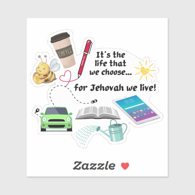Sticker JW pour Pionniers "pour l'Eternel nous viv (Feuille)