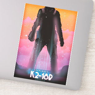 Sticker K2-18b exoplanète art spatial