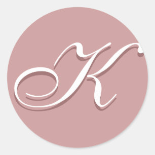 Sticker K Monogramme Rose