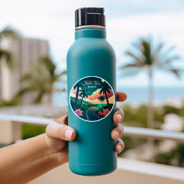 Sticker Kailua Kona Hawaii Big Island Sunset Retro