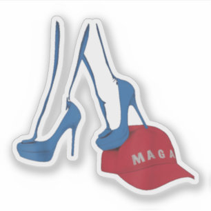 Sticker Kamala Harris 2024 Marchant Sur le Chapeau MAGA An