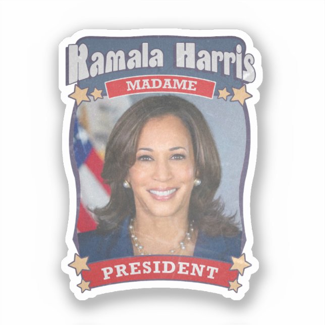 Sticker Kamala Harris Madame President Card (Recto)