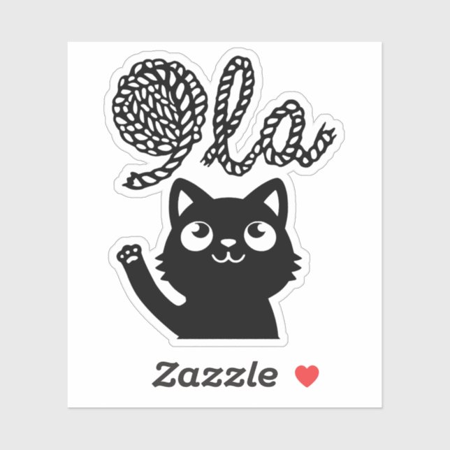 Sticker Kamala Harris Président 2024 Comma La Cat et Yarn (Feuille)