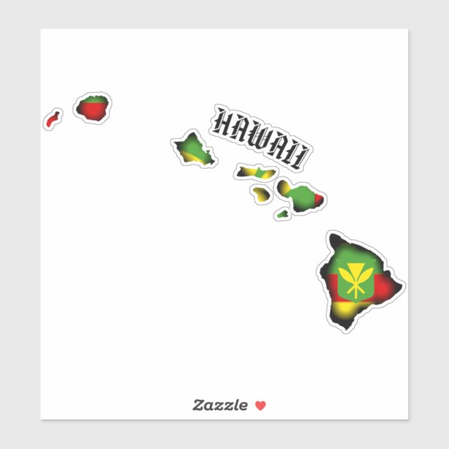 STICKER KANAKA MAOLI HAWAII ÎLES NOIRES (Feuille)