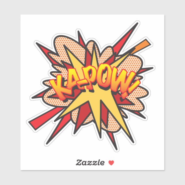 Sticker KAPOW Fun Retro Comique Livre Pop Art (Feuille)