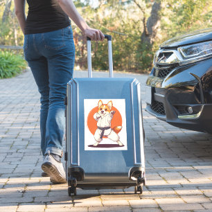 Sticker Karate Corgi � Chien d'Arts Martiaux