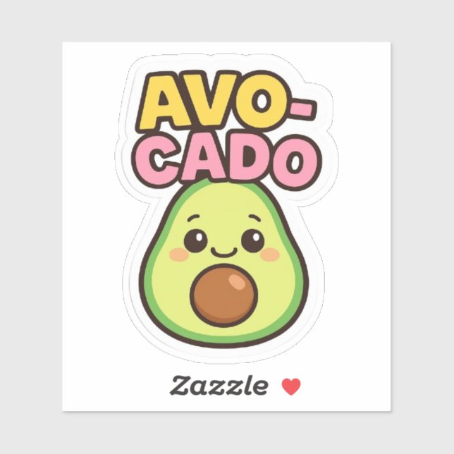 Sticker Kawaii Avocado (Feuille)