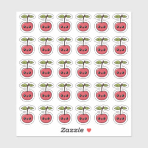 Sticker Kawaii Cherry – Fruit Mignon avec Visage Sourire