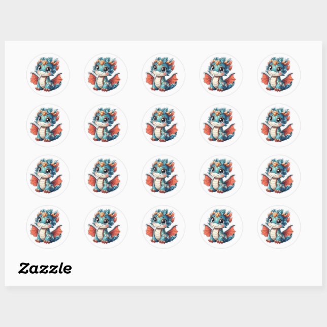 Sticker Kawaii Chinese Knot Dragon (Feuille)