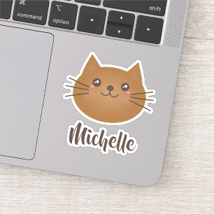 Sticker Kawaii Cute Cartoon Kitty Nom du chat