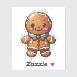Sticker Kawaii Cute Christmas Gingerpain Cuit À L'Amour