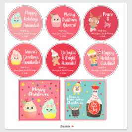 Sticker Kawaii de Noël couleur mignonne