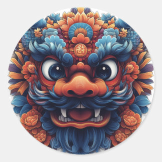 Sticker Kawaii Dragon Seal Patrimoine chinois