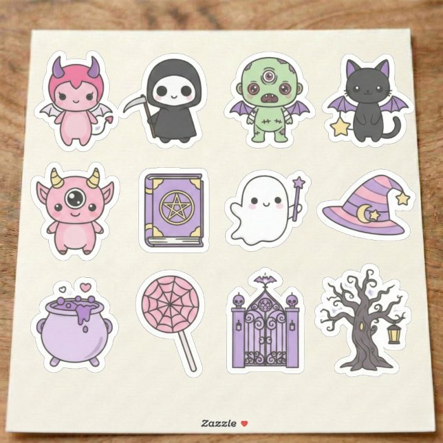 Sticker Kawaii Éffrayant & mignon Halloween Pack (Friendly ghosts and enchanting little monsters.)
