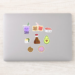 Sticker Kawaii Food Collection Sushi Boba Cookies Avocado