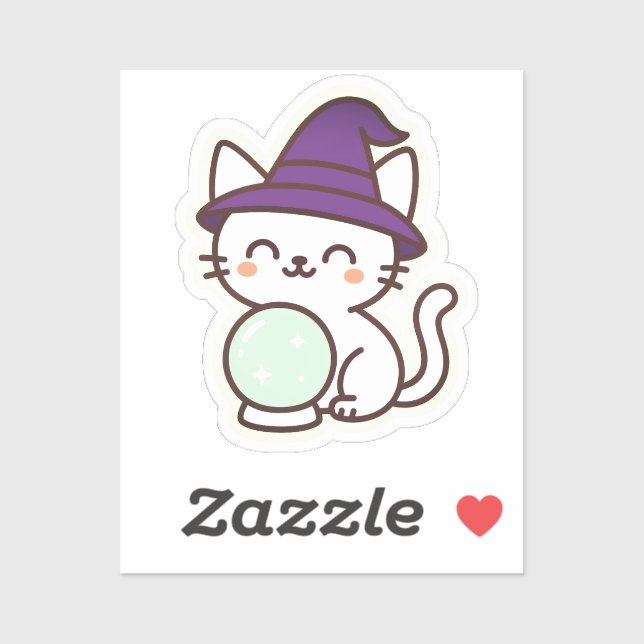 Sticker Kawaii Halloween Chat - Magique & Adorable Éffraya (Feuille)