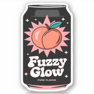 Sticker Kawaii Jus De Fruité Fruity Peach Plat