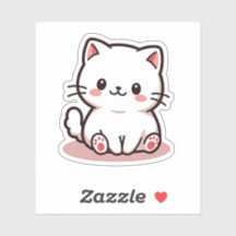 Kawaii Kitten blanc avec joues roses