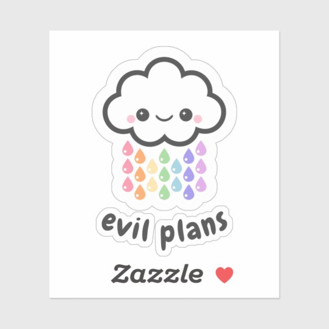 Sticker Kawaii Les plans de mal Cloud (Feuille)