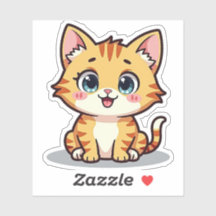 Kawaii Orange Tabby Kitten avec les yeux du coeur