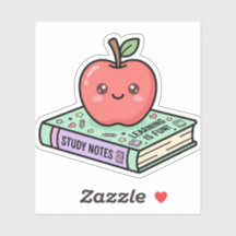 Kawaii Pomme sur Livre Gif Cute pour Remercier les