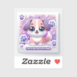 Sticker Kawaii Puppy Life’s Better with Paws Dog Decal