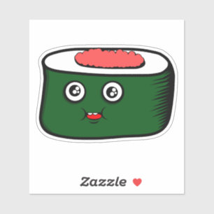 Sticker Kawaii Sushi Cartoon - Stick de nourriture mignonn