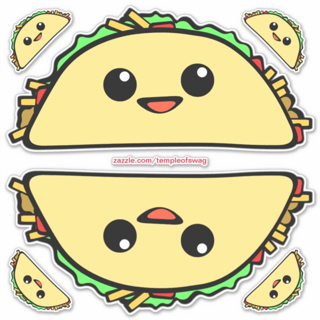 Sticker Kawaii Tacos (Devant)